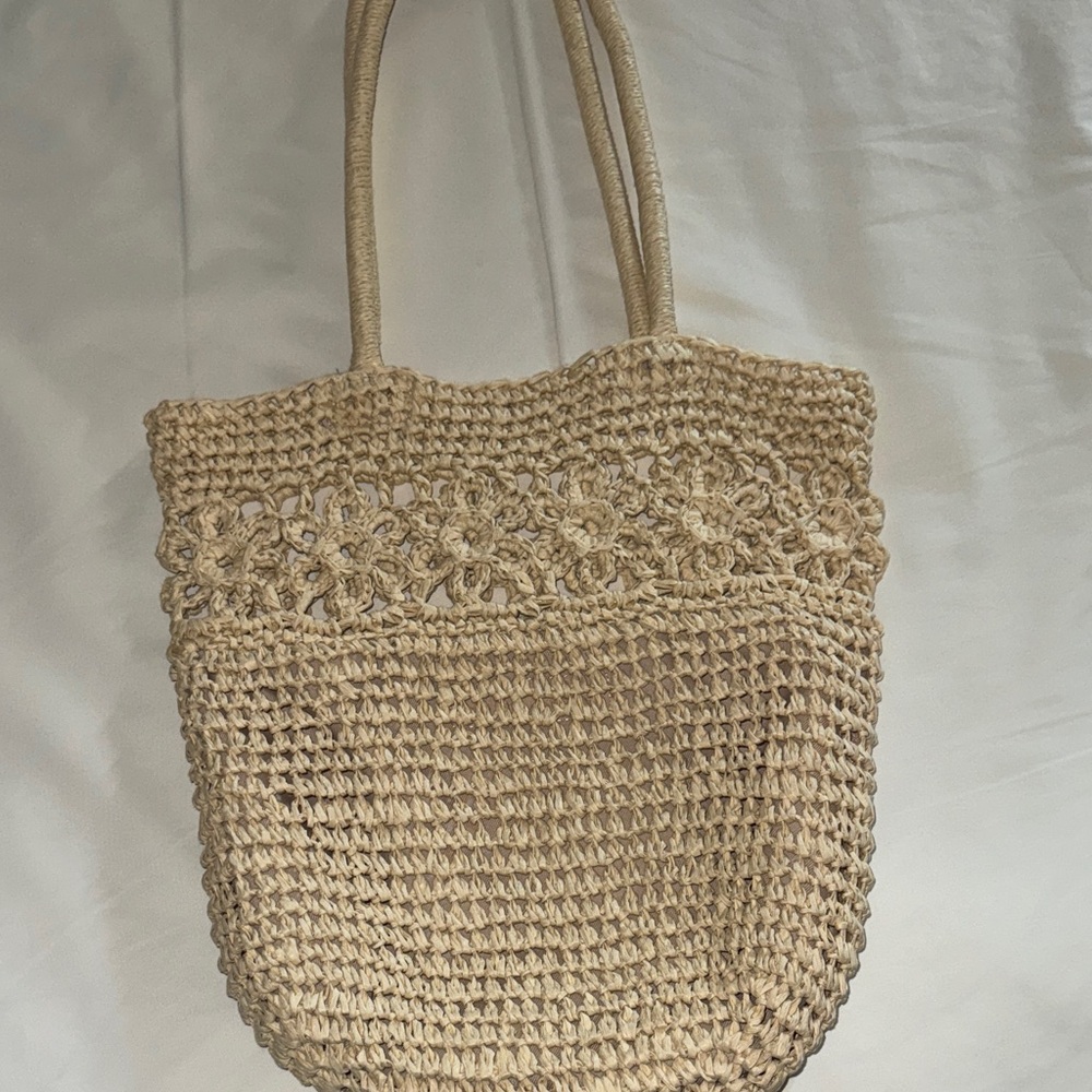 LC Lauren Conrad Beige Woven Tote